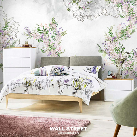 Фотообои в интерьере артикул Fiore 2, ЦВЕТОК / FIORE, Wall street